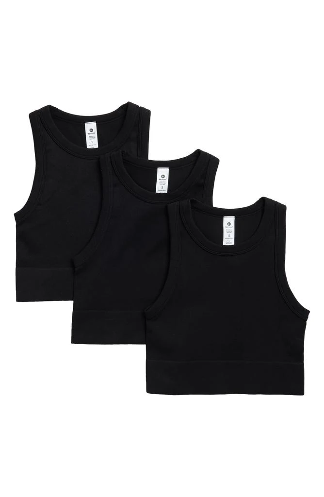 90 DEGREE BY REFLEX 3-Pack Seamless Ribbed Crop Tank Tops