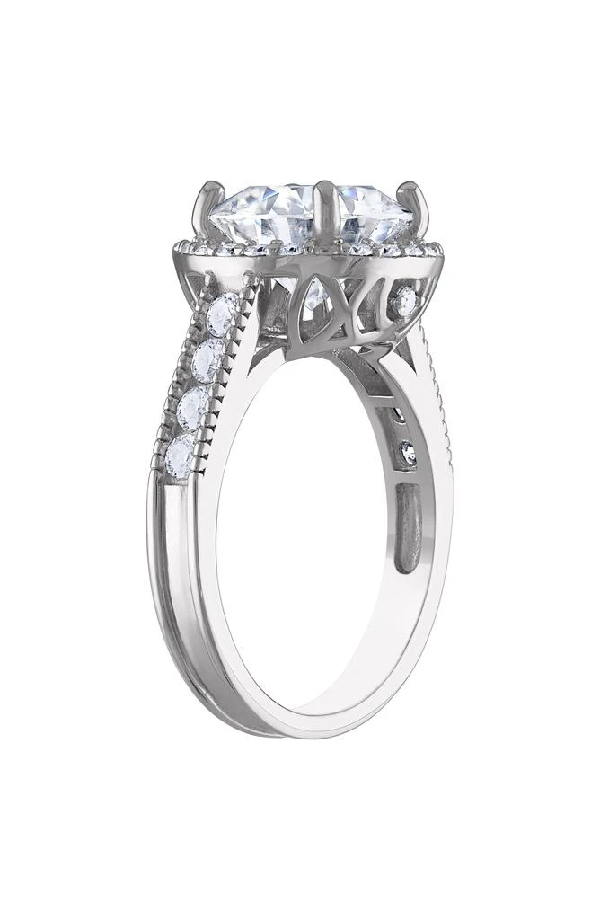 FZN Sterling Silver Created Moissanite Engagement Ring 2