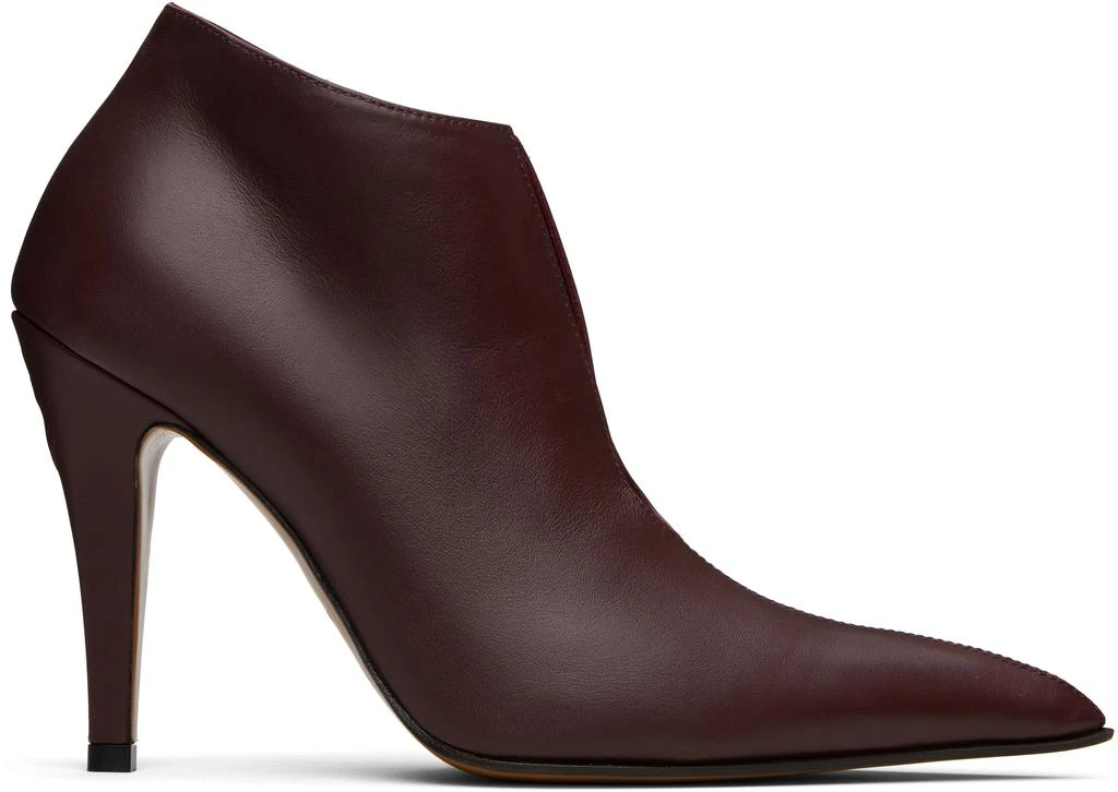 McQueen Burgundy Birdee Slashed Pump Boots 1