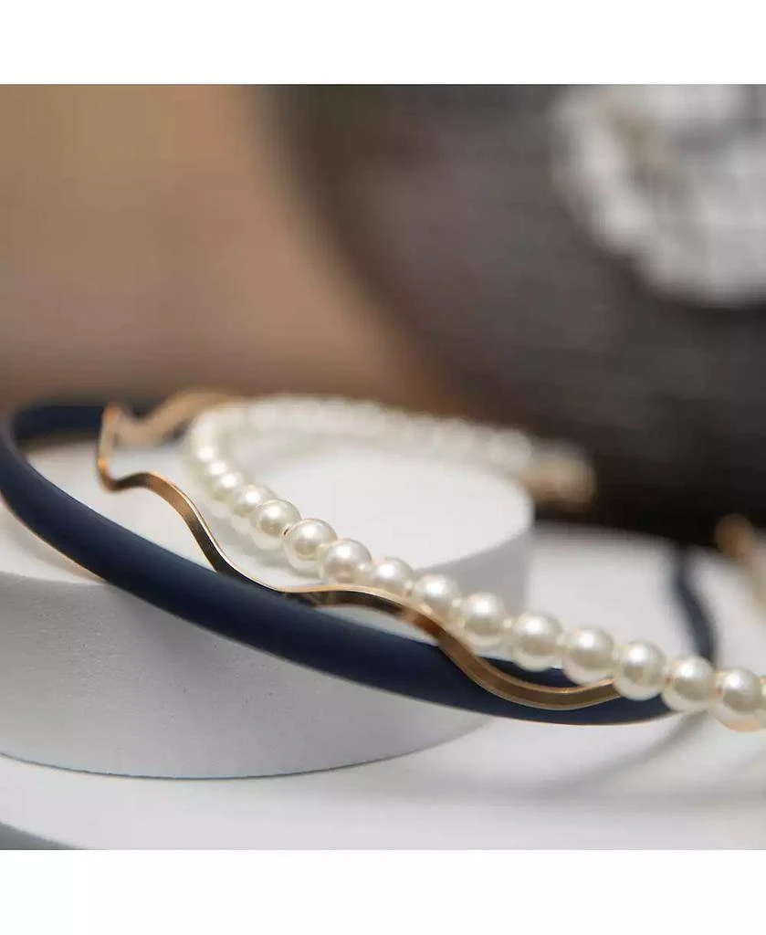 Headbands of Hope Headband Set - Blue + Pearl + Gold 9