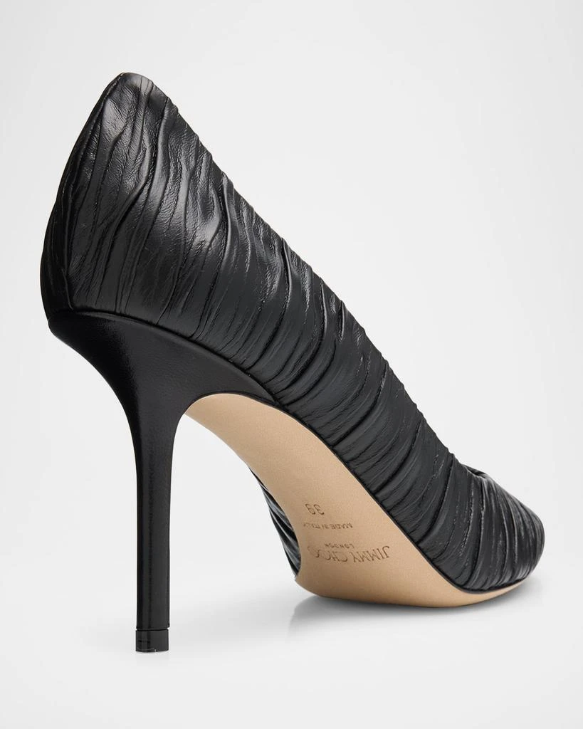 Jimmy Choo Love 85mm Pleated Leather Pumps 6