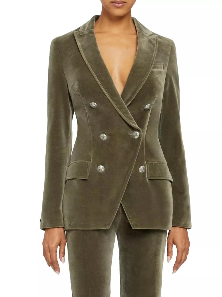 Santorelli Velvet Double-Breasted Blazer 4