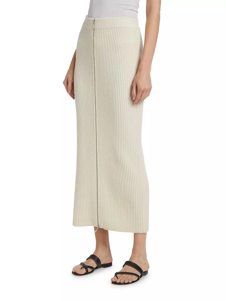 ROSETTA GETTY Ribbed Wool-Cashmere Zip-Up Maxi Skirt 4