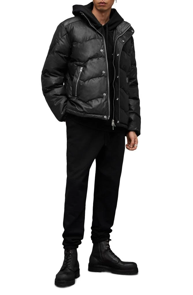 ALL SAINTS Altair Waxed Puffer Jacket with Stowaway Hood 6