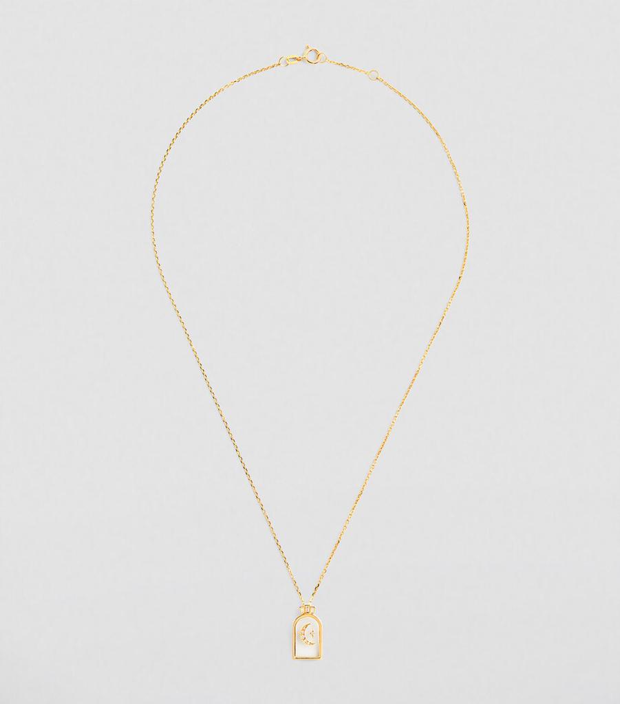 L'ATELIER NAWBAR Yellow Gold and Diamond Biladi Hilal Necklace