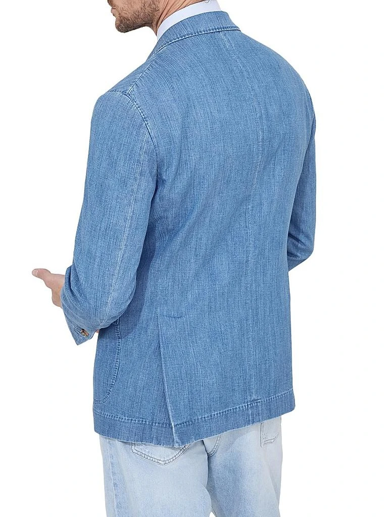 Brunello Cucinelli Old Denim Deconstructed One and a Half Breasted Blazer 3