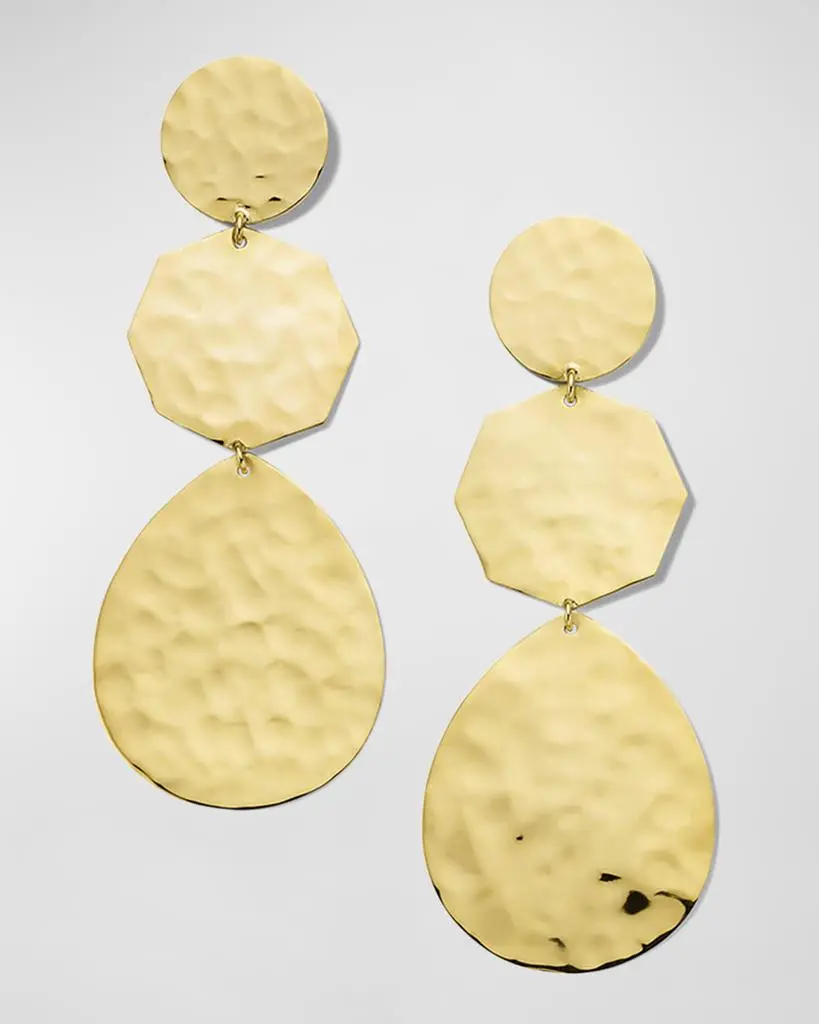 Ippolita Crinkle Snowman Drop Earrings in 18K Gold