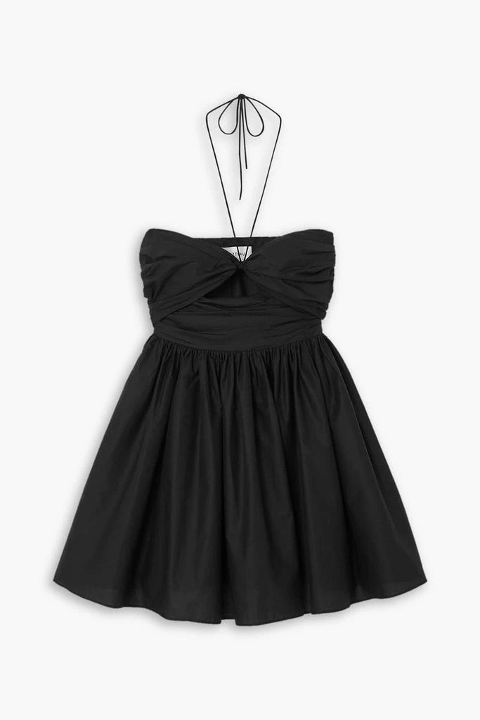 Matteau Cutout ruched cotton-poplin halterneck mini dress 1