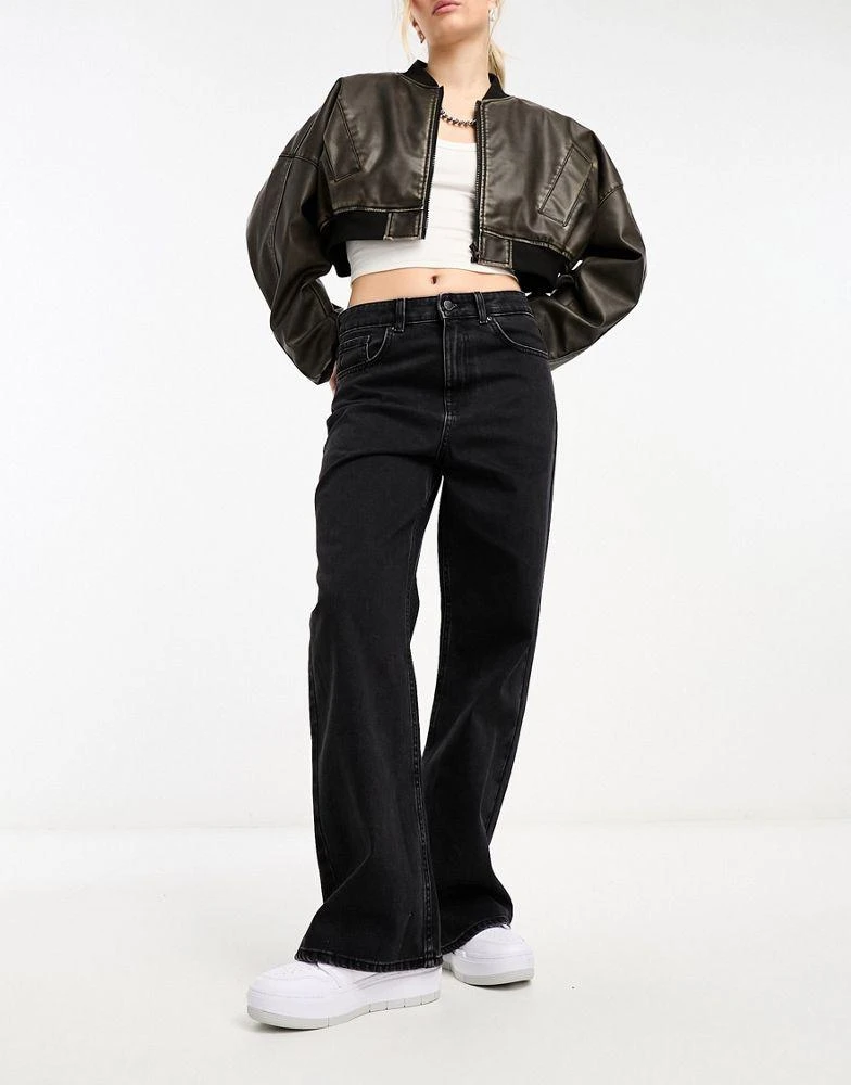 ONLY Only Maisie low waited baggy wide leg jeans in washed black 1