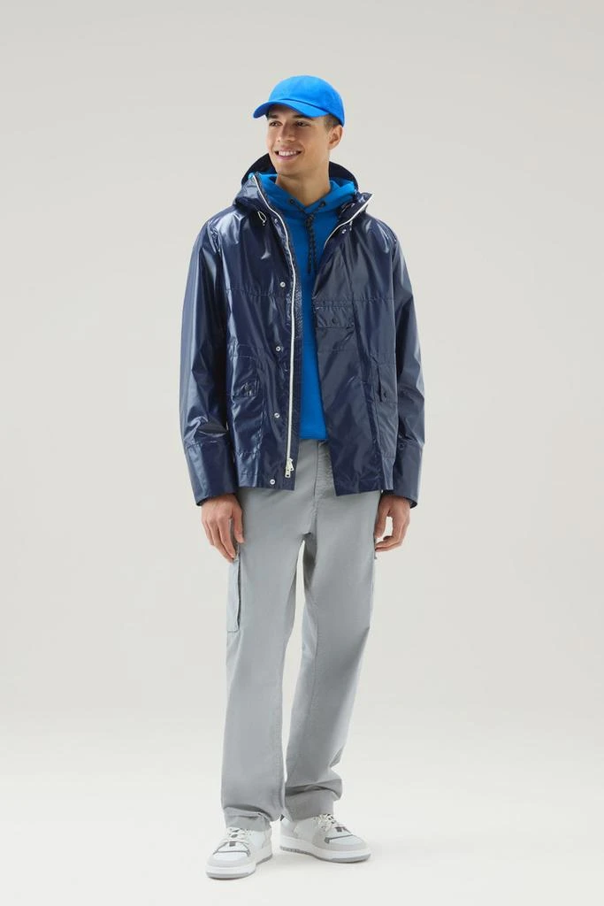 WOOLRICH Resine Jacket in Ripstop Fabric with Hood - Men - Blue 2