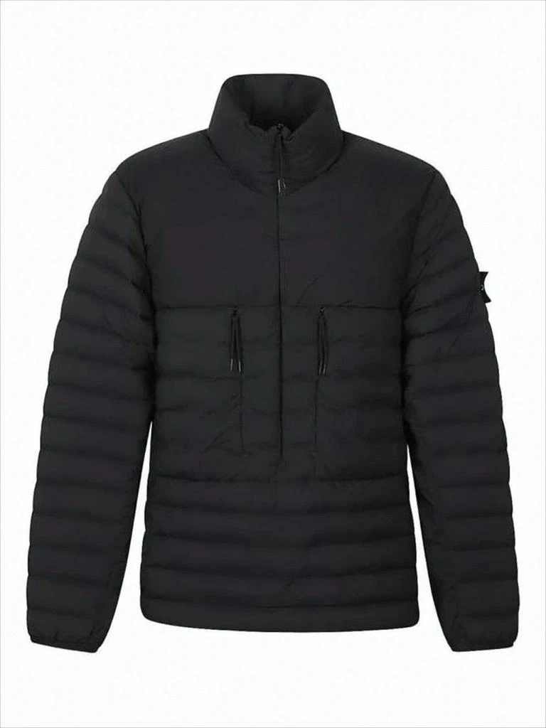 Stone Island Horizontal Quilted Padded Jacket with High Collar