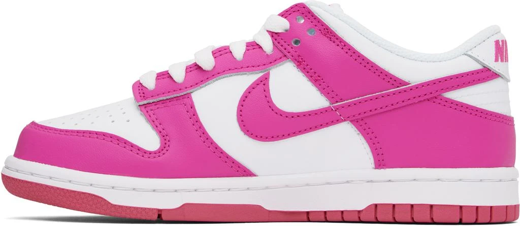 NIKE Big Kids Pink & White Dunk Low Sneakers 3