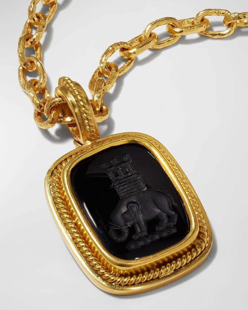 Elizabeth Locke 19K Elephant and Castle Onyx Pendant 3