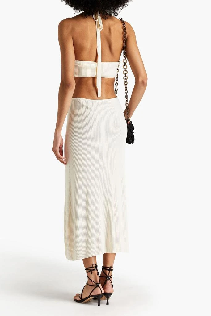 Cult Gaia Cameron cutout ribbed-knit halterneck midi dress 3