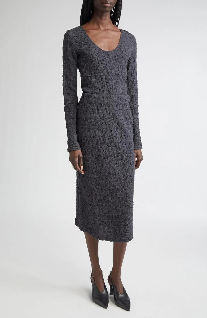 Vince Smocked Cotton Blend Midi Skirt 2