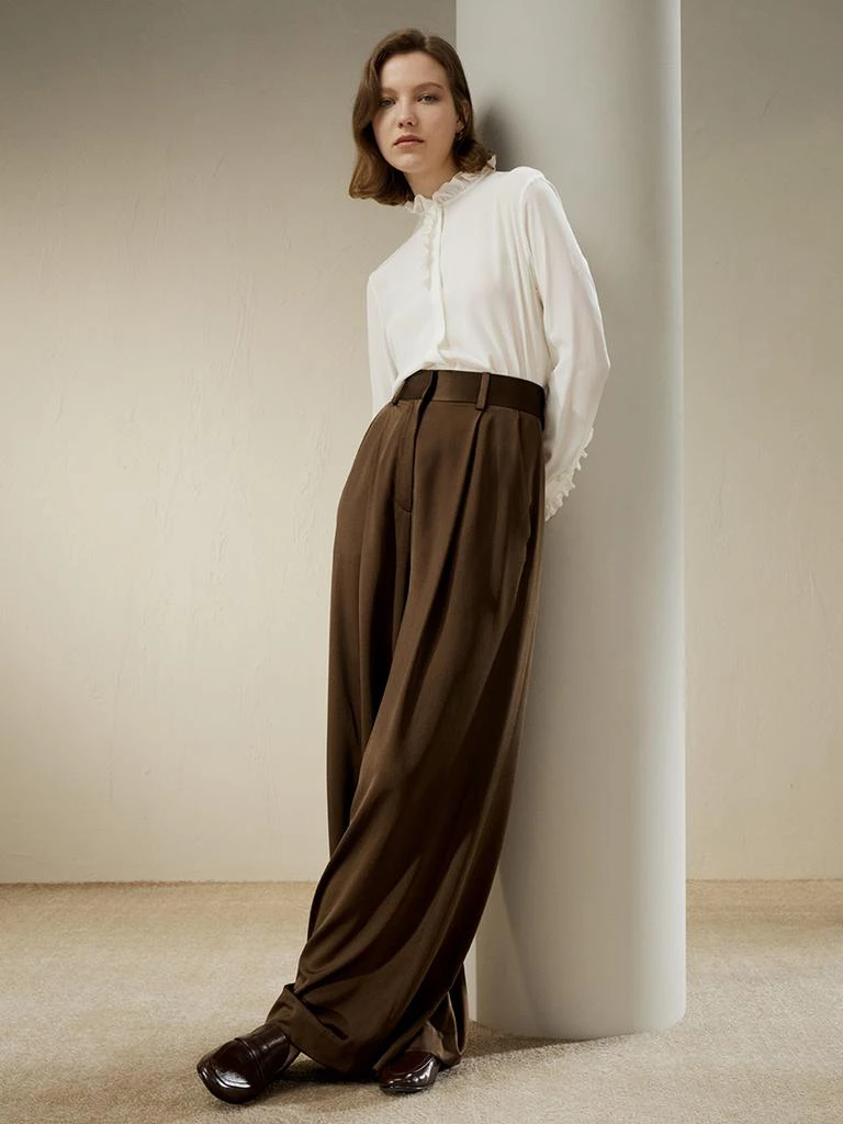 LILYSILK High-Waisted Wide Leg Dense Silk Pants for Women 6