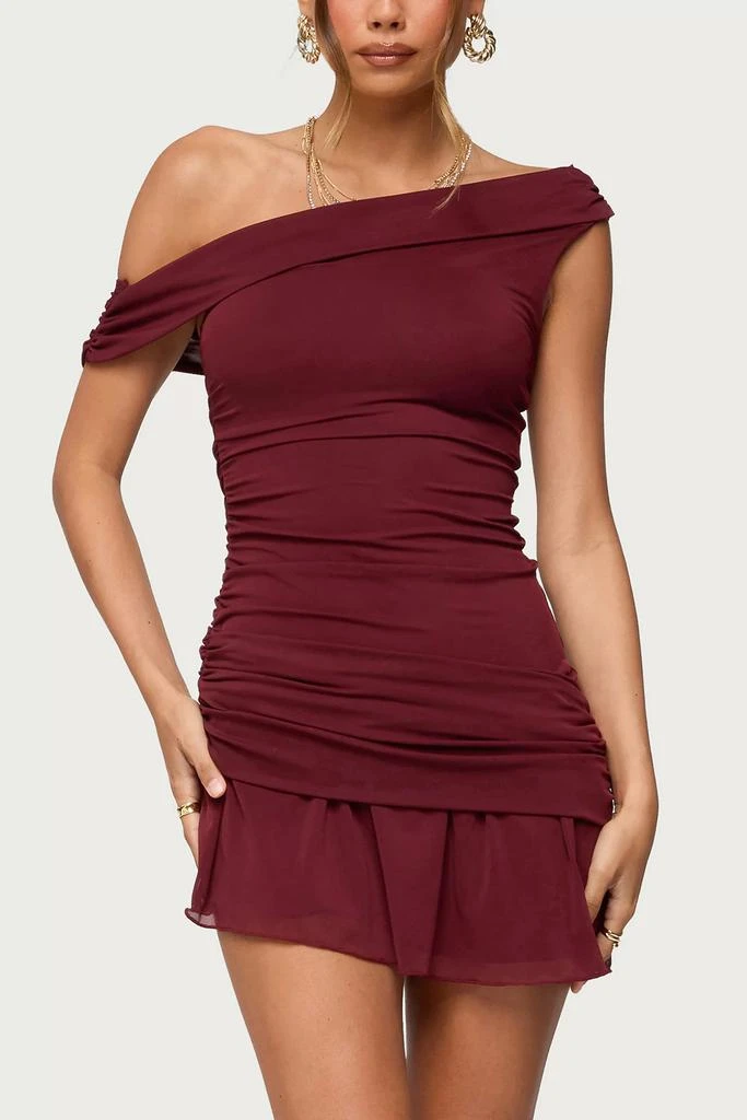 Edikted Edikted Gesibelle Off Shoulder Mesh Mini Dress