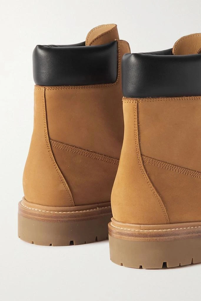 LEGRES Leather-trimmed nubuck ankle boots 4