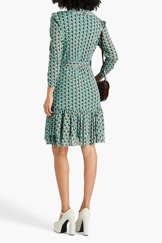 Diane von Furstenberg Paloma ruffled printed stretch-mesh mini wrap dress 3