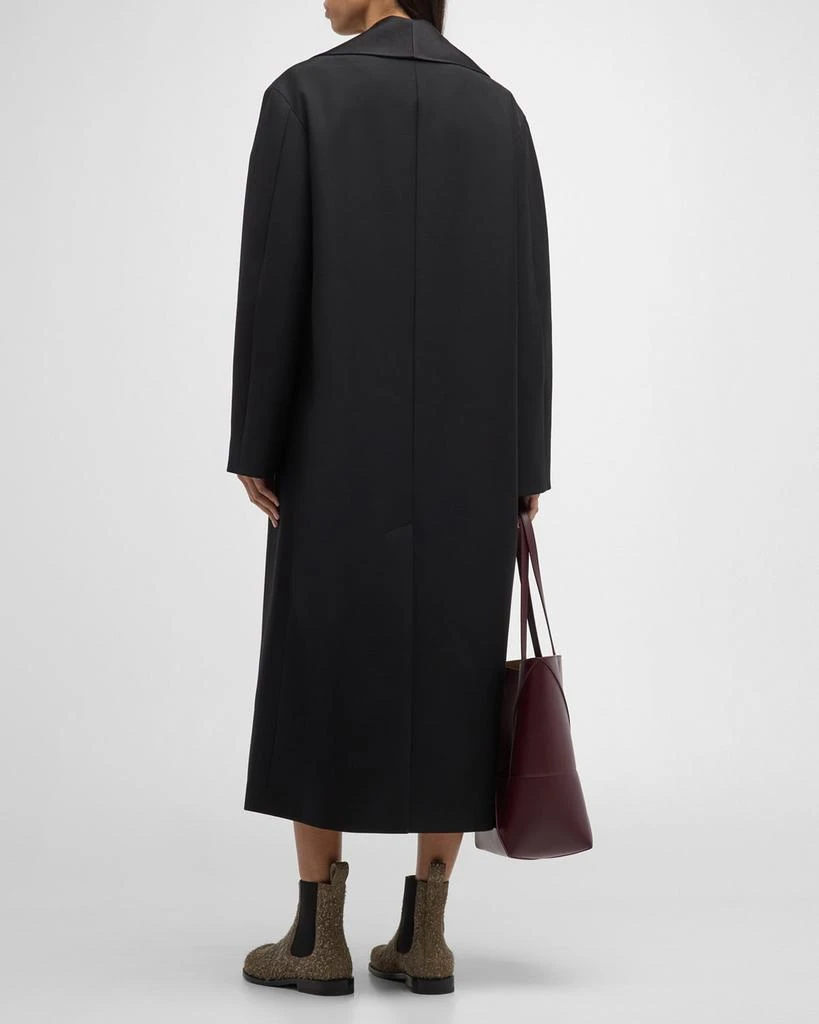 Loewe Satin-Lapel Oversized Tailored Long Coat 4