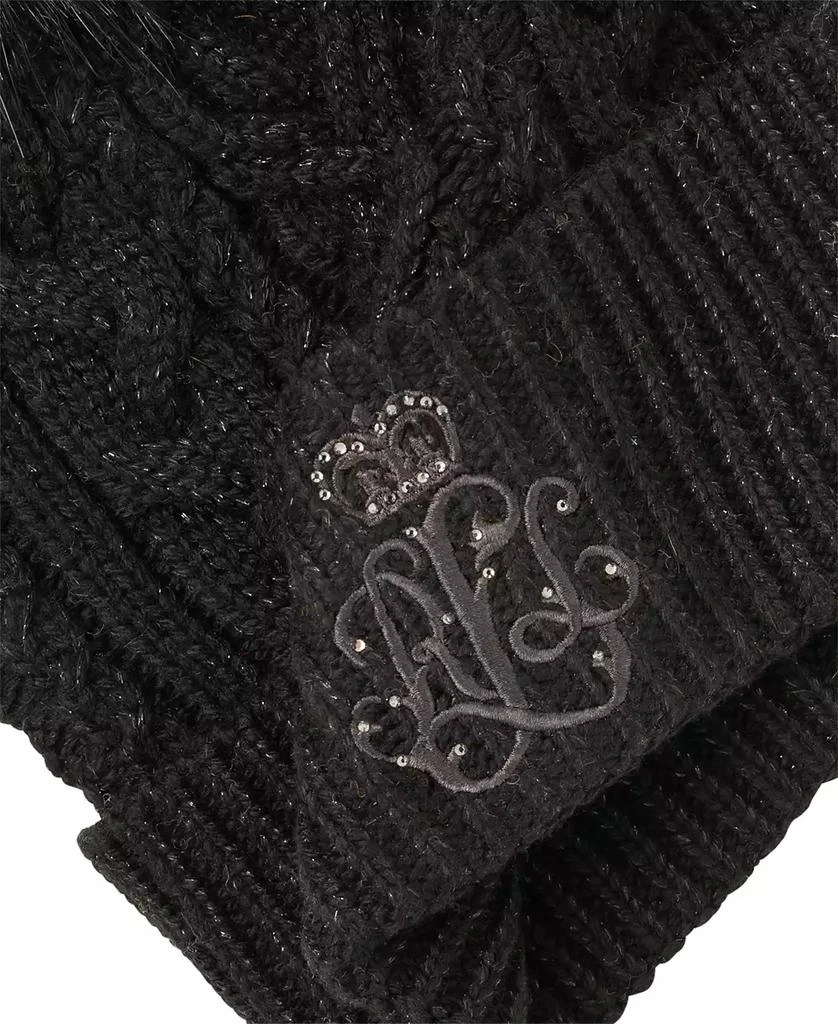 Ralph Lauren Metallic Embroidered Beanie Hat 3