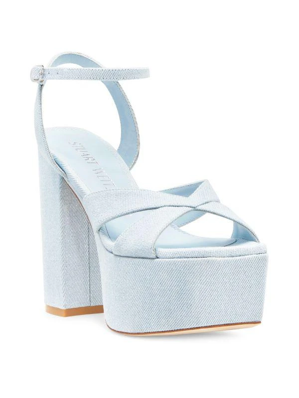 Stuart Weitzman 140MM Platform Denim Sandals 2