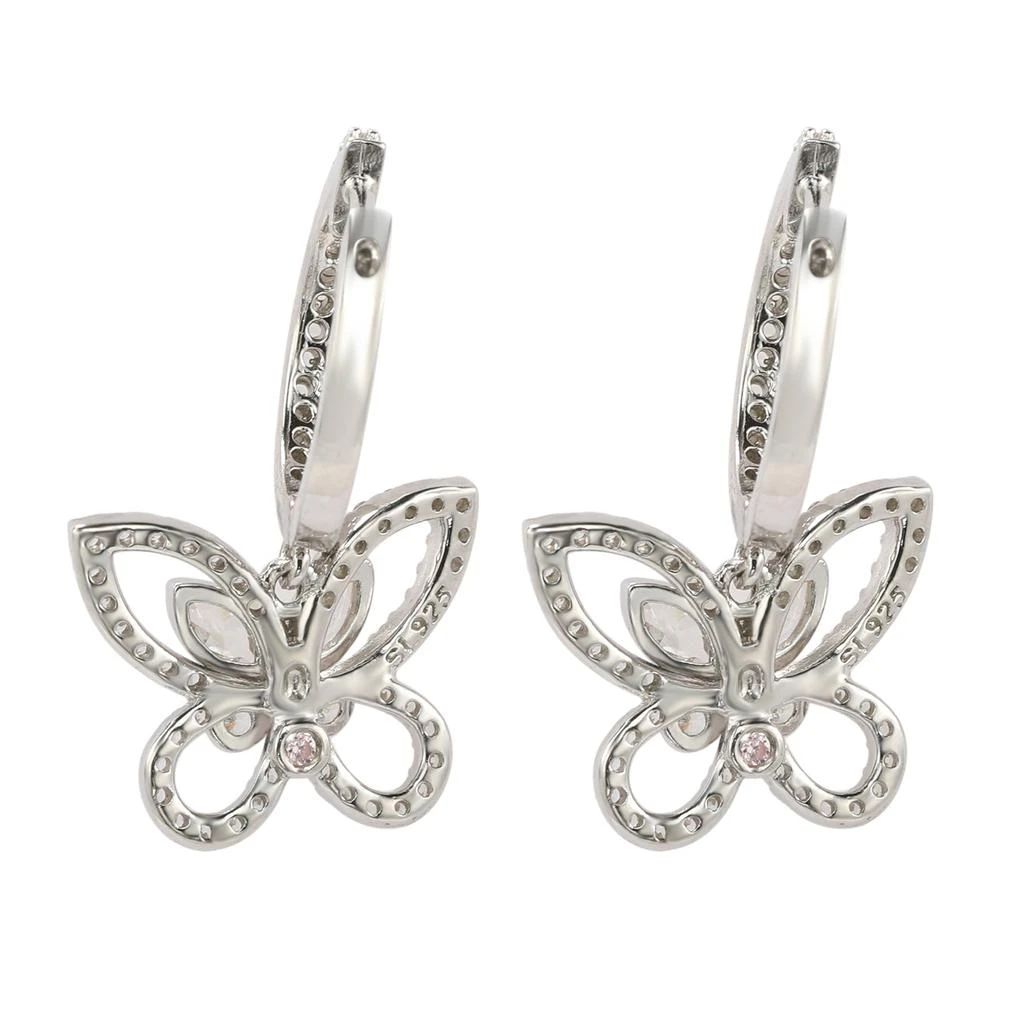 Suzy Levian Sterling Silver Cubic Zirconia Butterfly Dangle Earrings 2