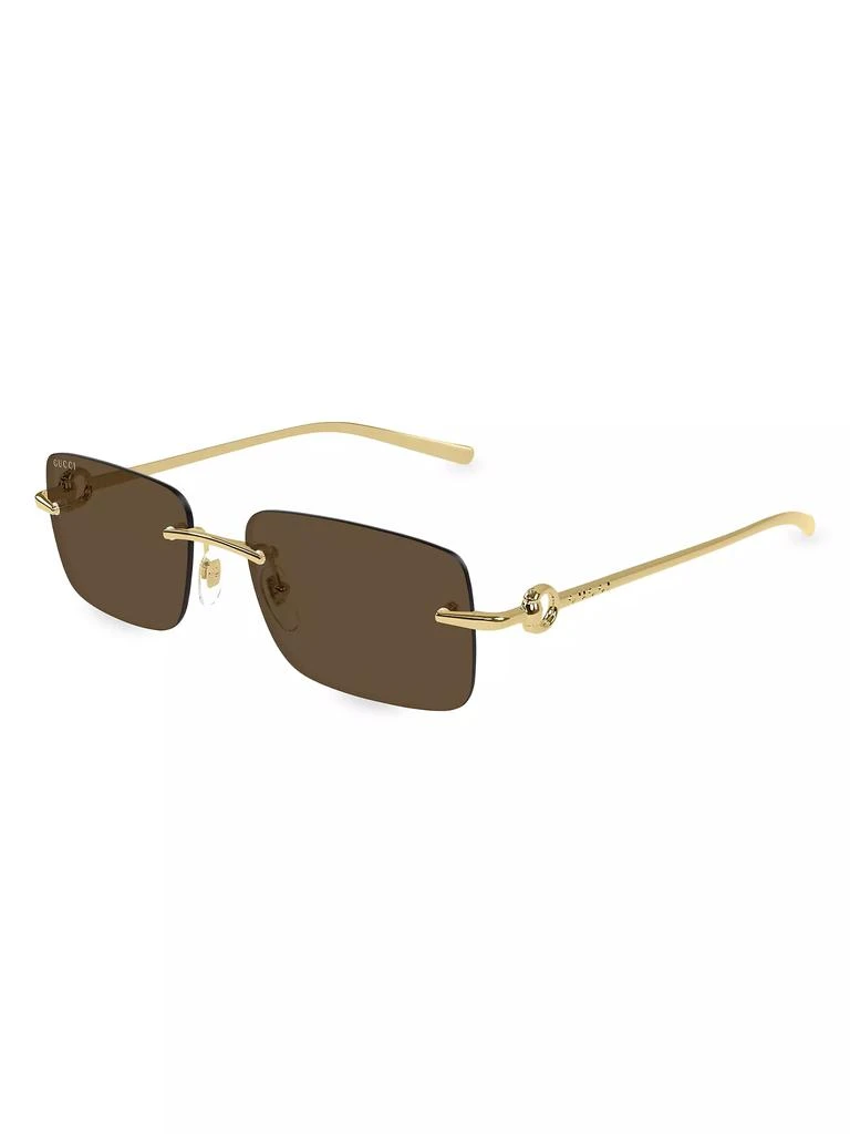 Gucci Horsebit Top Bar 55MM Square Sunglasses 1