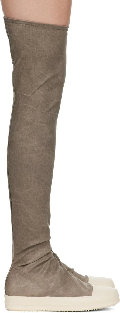 Rick Owens Gray Porterville High Sock Sneaks Tall Boots 1