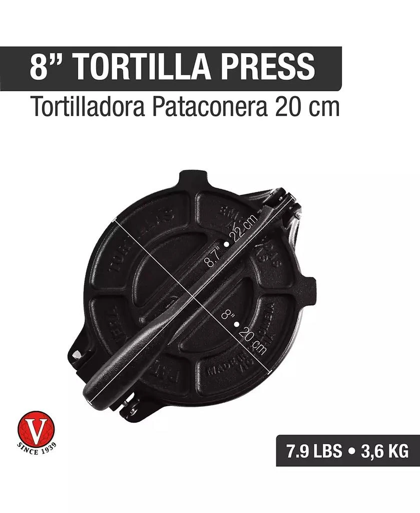 Victoria 8" Cast Iron Tortilla Press 
Pataconera 9