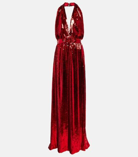 rodarte evening dresses Black Velvet And Silk Satin Cap Sleeve Gown with Lace Trim