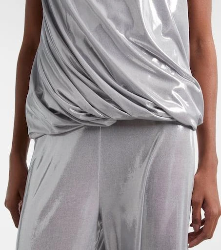 Norma Kamali Twist metallic-effect top 5