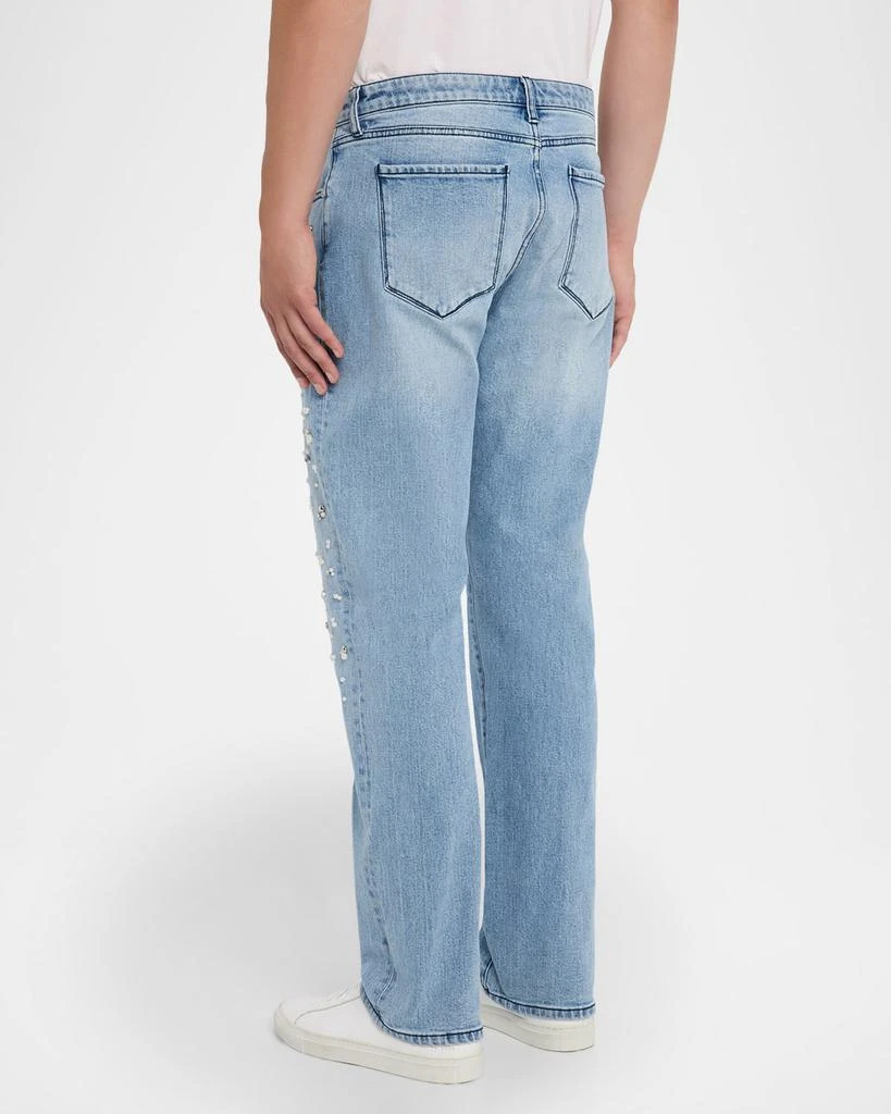MONFRÈRE Men's Caine Perle Straight-Leg Embellished Jeans 3