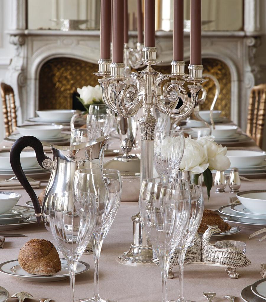 Christofle Silver-Plated Malmaison Candelabra