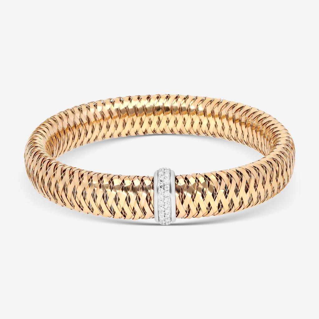 Roberto Coin Roberto Coin Primavera 18K Rose & White Gold Diamond Bangle Bracelet 557717AHBAX0