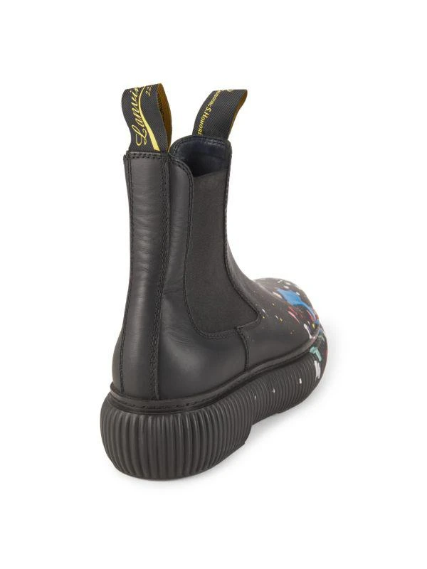Lanvin Paint Splatter Leather Chelsea Boots 3
