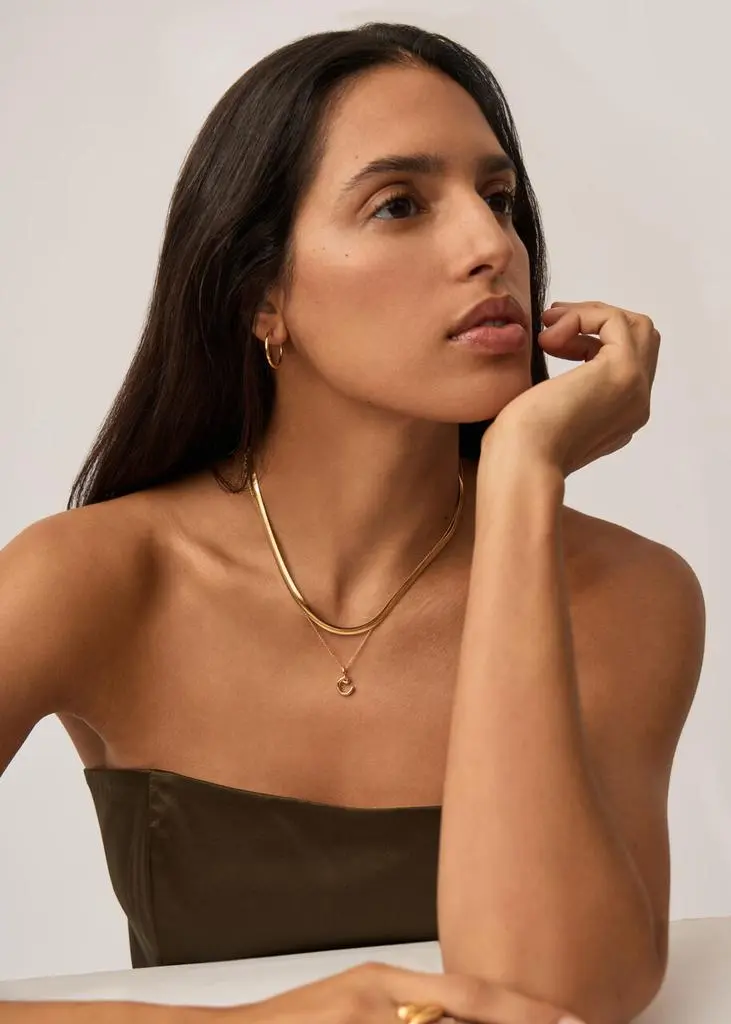 Missoma Initial C mini 18kt gold vermeil necklace 5