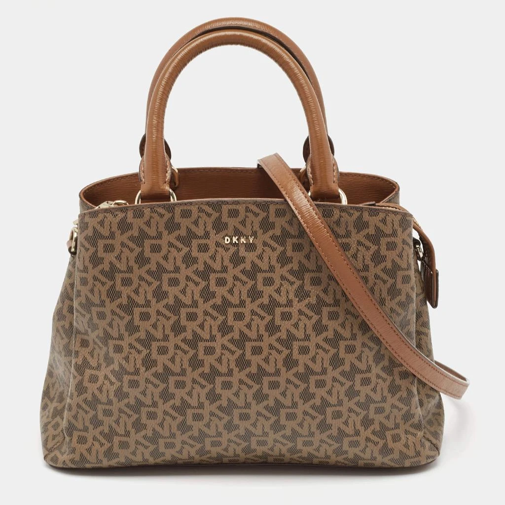 DKNY DKNY Brown Signature Coated Canvas Satchel 1