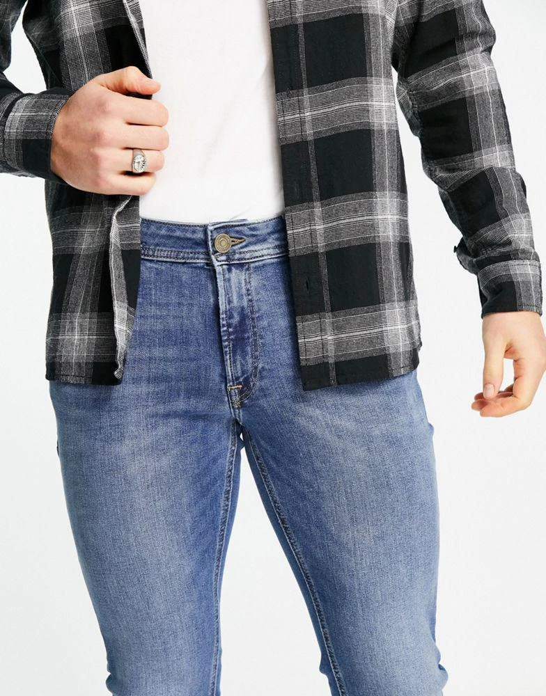 Jack & Jones Jack & Jones Intelligence Liam skinny fit stretch jeans in mid blue 3