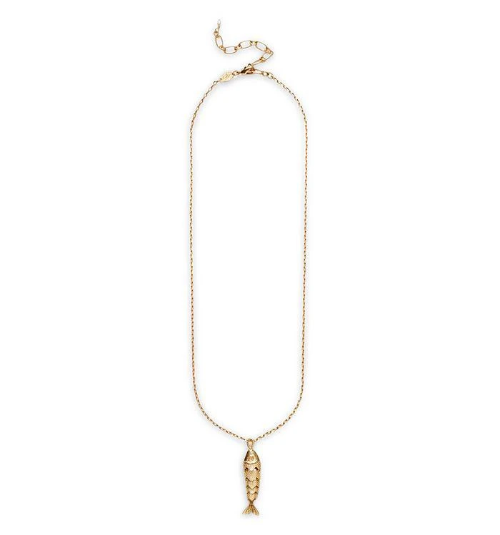 Anni Lu Something Fishy Fish Pendant Necklace in 18K Gold Plated, 17.3"-19.7" 1