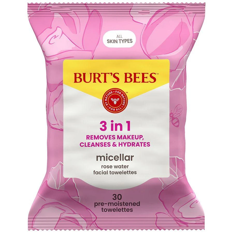 Burt
s Bees Rose Water 3-in-1 Micellar Pre-Moistened Facial Towelettes Rose Water 1