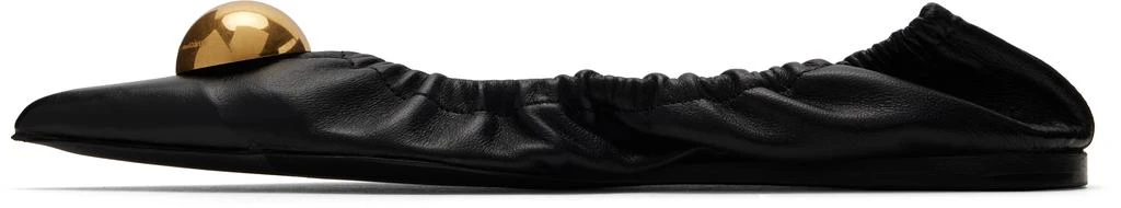 AMI Black Embellished Pointed Toe Ballerina Flats 3