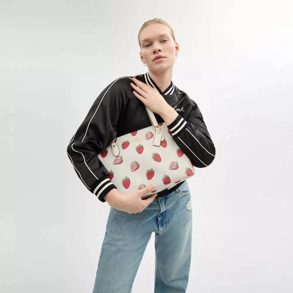 Coach Gallery Tote Bag With Strawberry Print 2
