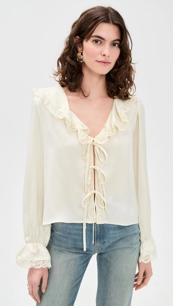 Wayf Lacey Tie Front Top