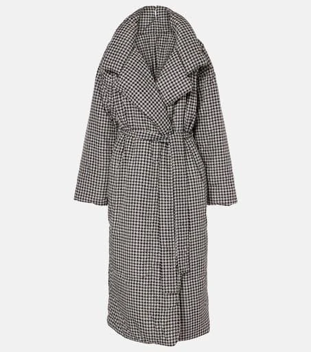 Norma Kamali Sleeping Bag houndstooth wrap coat 1