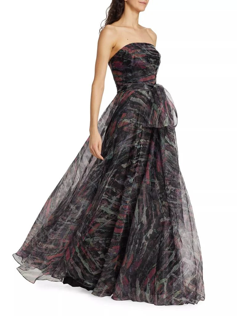 Rene Ruiz Collection Printed Strapless Organza Gown 2