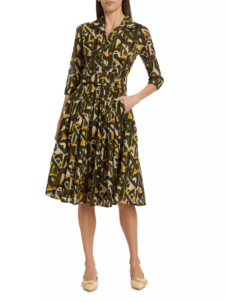 SAMANTHA SUNG Audrey Dot Cotton Shirtdress
