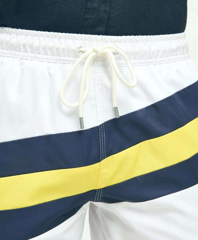 Brooks Brothers 5" Stretch Montauk Stripe Swim Trunks 6
