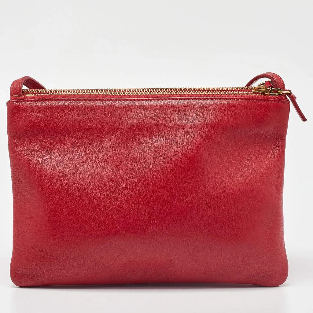 Celine Celine Red Leather Large Trio Zip Crossbody Bag 4