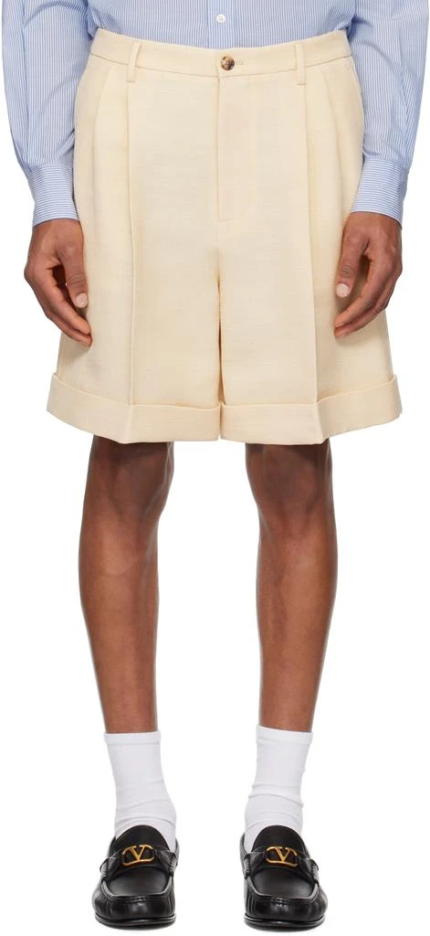 Valentino Beige Rolled Cuff Shorts 1